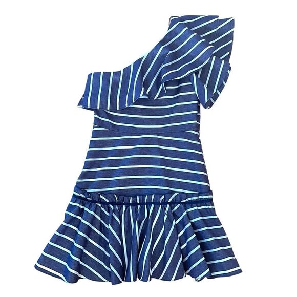 Prose & Poetry Striped One Shoulder Ruffle Mini Dress - Picture 2 of 8